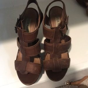 Steve Madden brown leather wedges